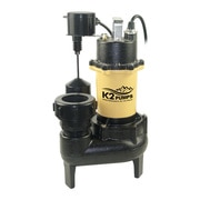 K2 Pumps 1/2 HP Cast Iron Sewage Pump with Vertical  Switch and Quick Connect Fitting SWW05002VPK